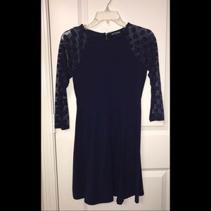 Polka Dot Sleeve Navy Dress